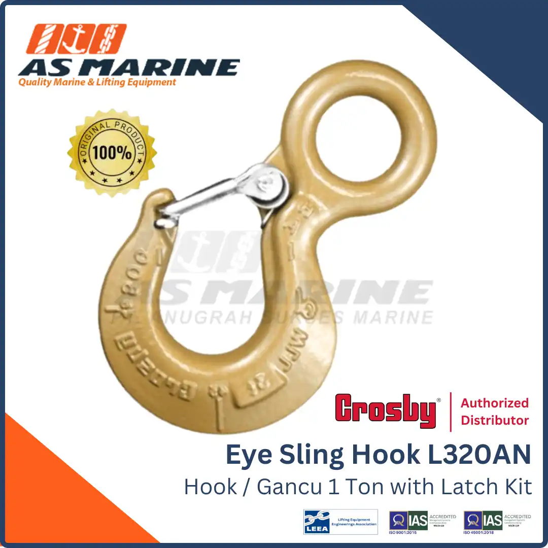 Crosby USA Eye Hook / Kait / Gancu L320AN Alloy with Latch Kit 1 Ton